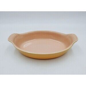 Le Creuset Heritage Stoneware Oval Au Gratin Baking Dish Nectar Yellow 9.5" long